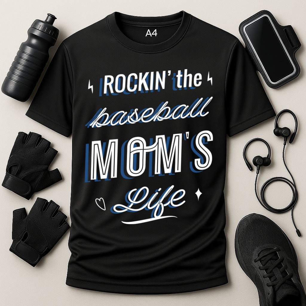Rockin The Baseball Moms Life Cooling Performance Crew T-Shirt