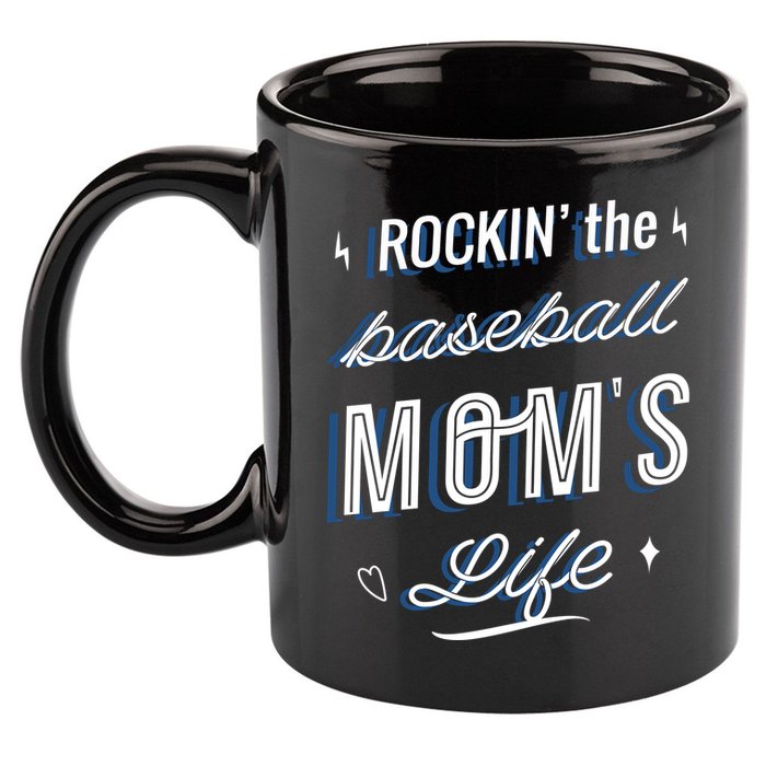 Rockin The Baseball Moms Life 11oz C Handle Ceramic Mug