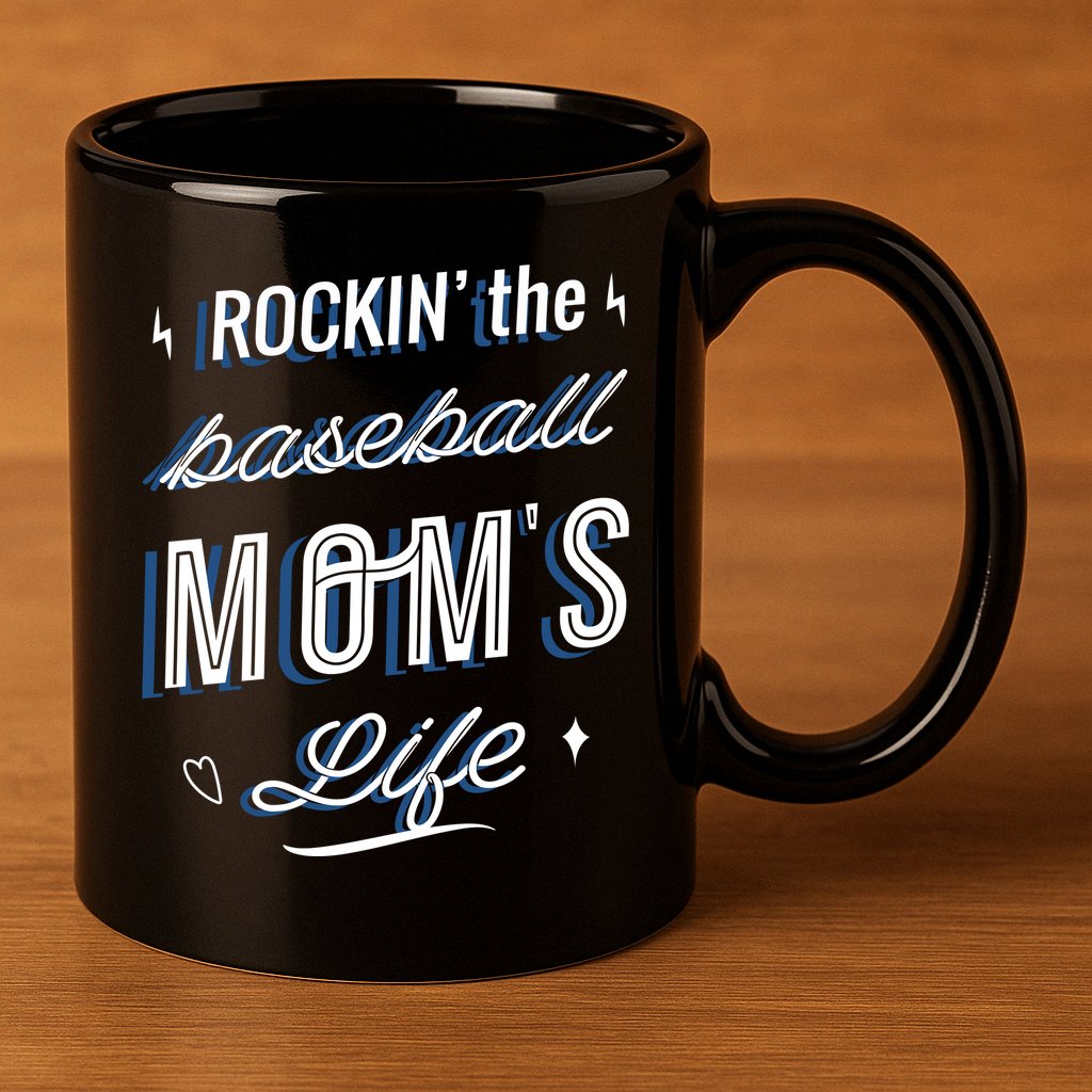 Rockin The Baseball Moms Life 11oz C Handle Ceramic Mug