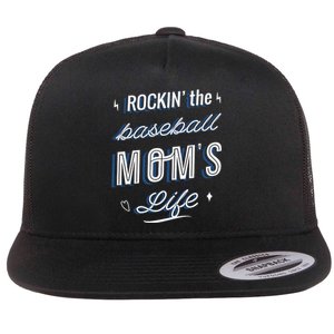 Rockin The Baseball Moms Life Flat Bill Trucker Hat