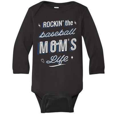 Rockin The Baseball Moms Life Baby Long Sleeve Bodysuit