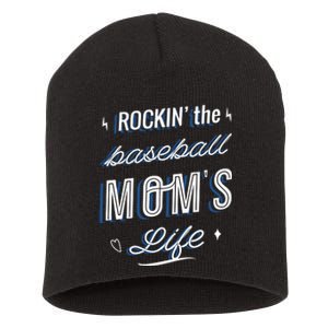 Rockin The Baseball Moms Life Short Acrylic Beanie