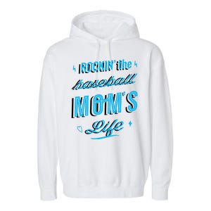 Rockin The Baseball Moms Life Garment-Dyed Fleece Hoodie