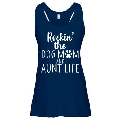 Rockin The Dog Mom And Aunt life Ladies Essential Flowy Tank