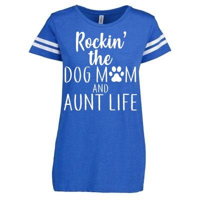 Rockin The Dog Mom And Aunt life Enza Ladies Jersey Football T-Shirt