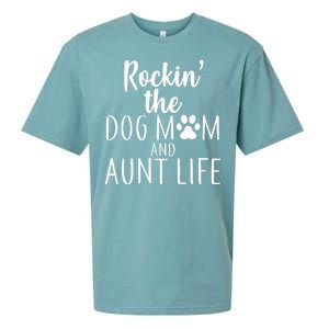 Rockin The Dog Mom And Aunt life Sueded Cloud Jersey T-Shirt