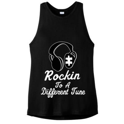 Rockin' To A Different Tune Autism Ladies PosiCharge Tri-Blend Wicking Tank