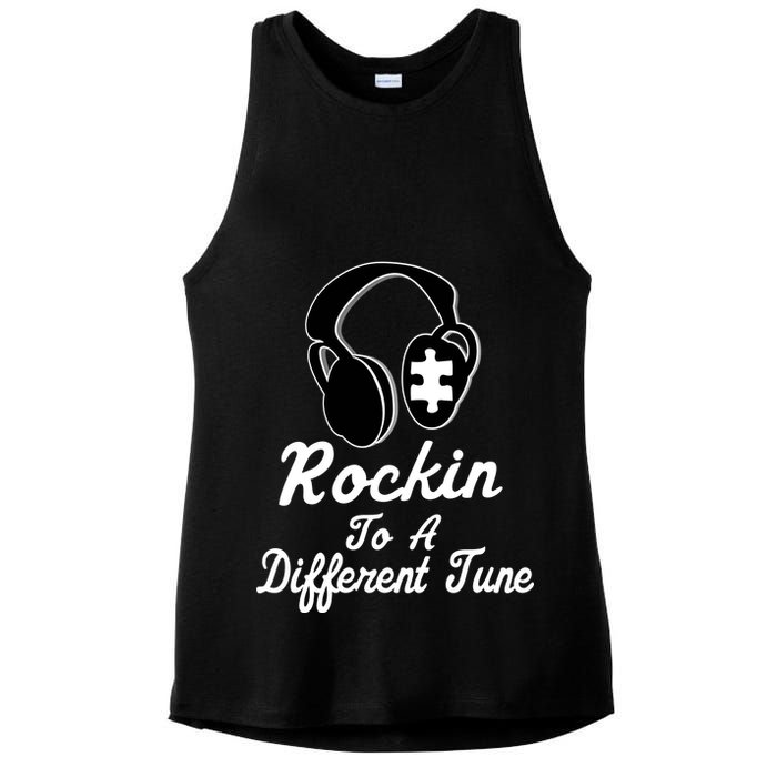 Rockin' To A Different Tune Autism Ladies PosiCharge Tri-Blend Wicking Tank