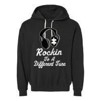 Rockin' To A Different Tune Autism Garment-Dyed Fleece Hoodie