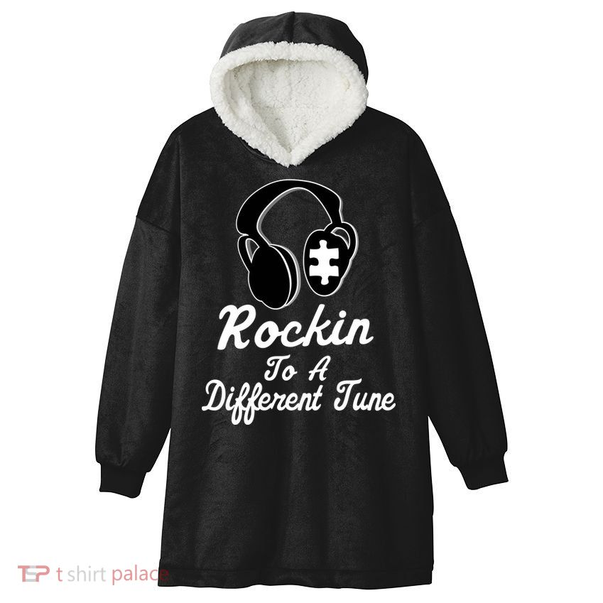 Rockin' To A Different Tune Autism Hooded Wearable Blanket