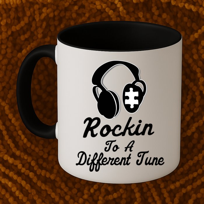 Rockin' To A Different Tune Autism Mug