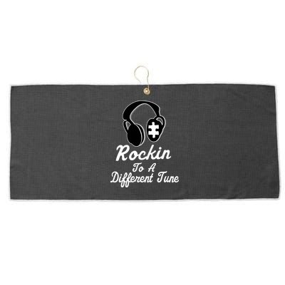 Rockin' To A Different Tune Autism Large Microfiber Waffle Golf Towel