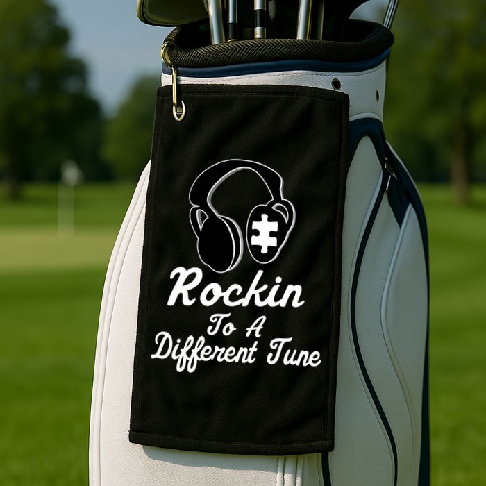 Rockin' To A Different Tune Autism Golf Towel