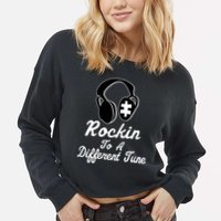 Rockin' To A Different Tune Autism Cropped Pullover Crew