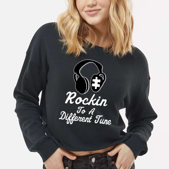Rockin' To A Different Tune Autism Cropped Pullover Crew