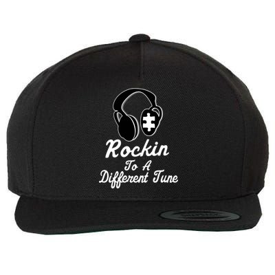 Rockin' To A Different Tune Autism Wool Snapback Cap