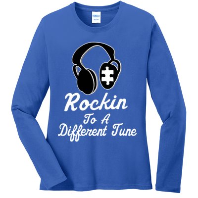 Rockin' To A Different Tune Autism Ladies Long Sleeve Shirt