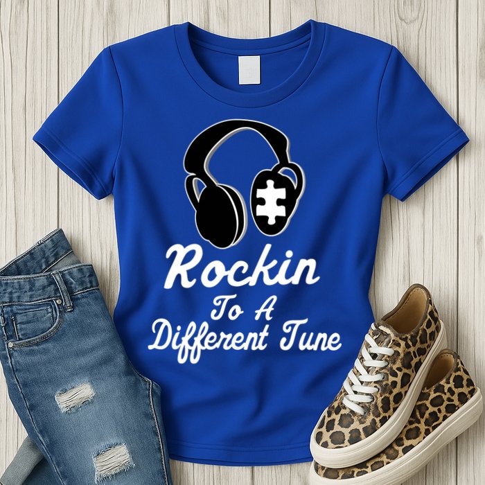 Rockin' To A Different Tune Autism Womens T-Shirt