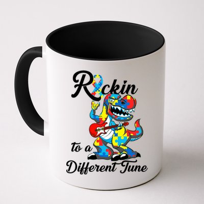 Rockin To A Different Tune Autism Dinosaur Mug