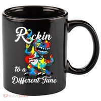 Rockin To A Different Tune Autism Dinosaur 11oz C Handle Ceramic Mug