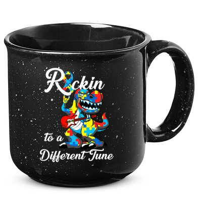 Rockin To A Different Tune Autism Dinosaur 15oz Campfire Ceramic Mug