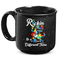 Rockin To A Different Tune Autism Dinosaur 15oz Campfire Ceramic Mug