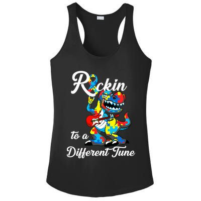 Rockin To A Different Tune Autism Dinosaur Ladies PosiCharge Competitor Racerback Tank