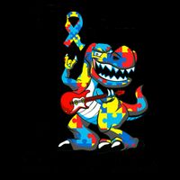 Rockin To A Different Tune Autism Dinosaur 16oz Travel Tumbler
