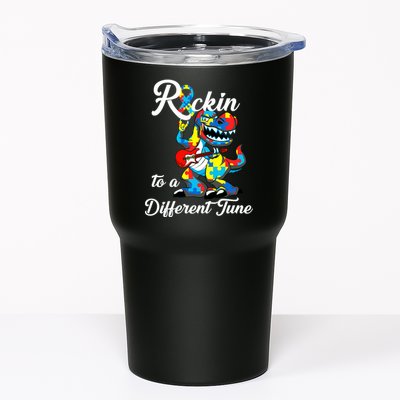 Rockin To A Different Tune Autism Dinosaur Tumbler