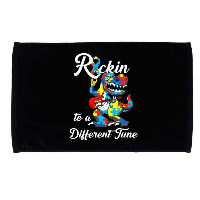 Rockin To A Different Tune Autism Dinosaur Microfiber Hand Towel