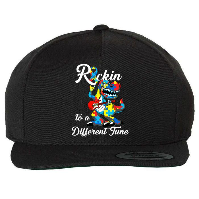 Rockin To A Different Tune Autism Dinosaur Wool Snapback Cap