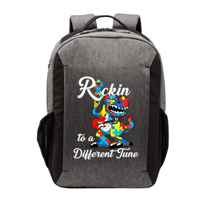 Rockin To A Different Tune Autism Dinosaur Vector Backpack