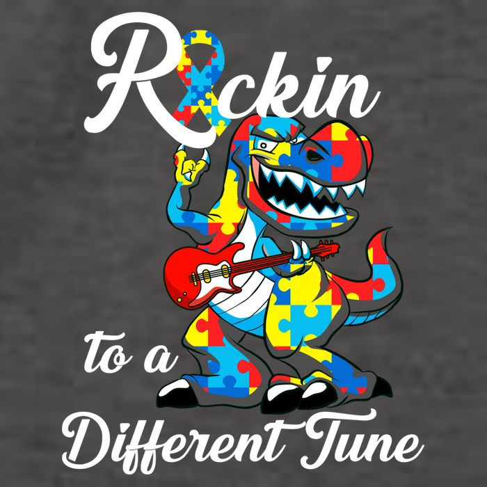 Rockin To A Different Tune Autism Dinosaur Vector Backpack