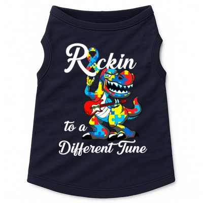 Rockin To A Different Tune Autism Dinosaur Doggie Tank