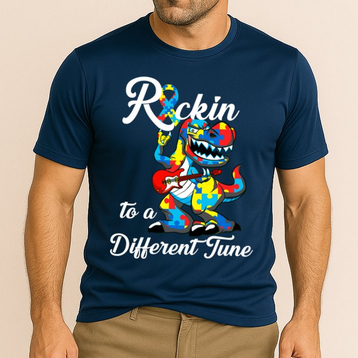 Rockin To A Different Tune Autism Dinosaur Performance Shirt