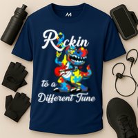Rockin To A Different Tune Autism Dinosaur Performance Shirt