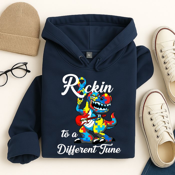 Rockin To A Different Tune Autism Dinosaur Hoodie