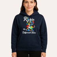 Rockin To A Different Tune Autism Dinosaur Hoodie