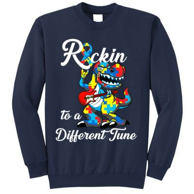 Rockin To A Different Tune Autism Dinosaur Sweatshirt