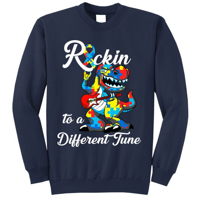 Rockin To A Different Tune Autism Dinosaur Sweatshirt