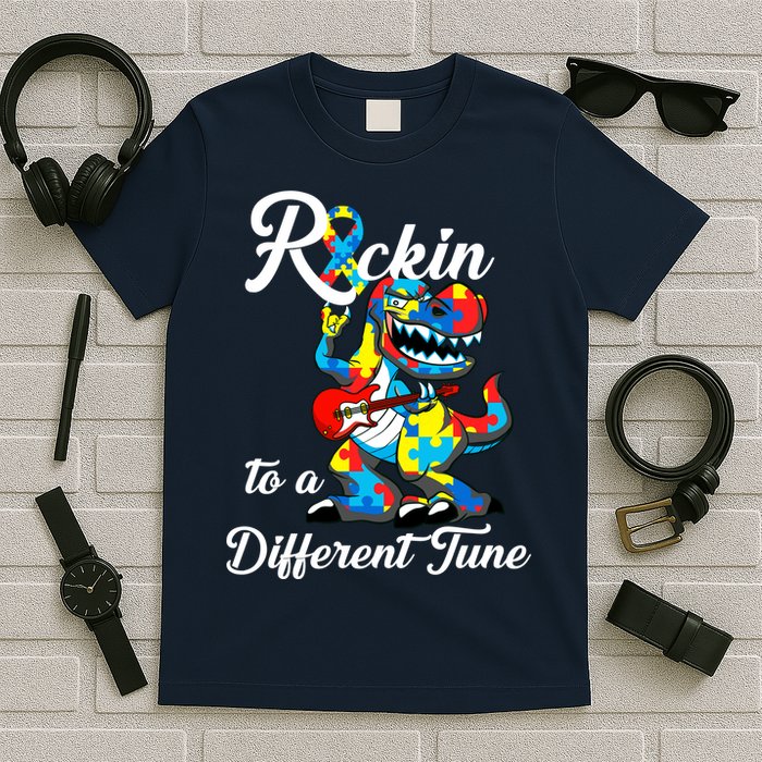 Rockin To A Different Tune Autism Dinosaur T-Shirt