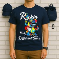 Rockin To A Different Tune Autism Dinosaur T-Shirt