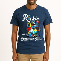 Rockin To A Different Tune Autism Dinosaur Tall T-Shirt