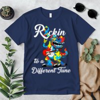 Rockin To A Different Tune Autism Dinosaur Premium T-Shirt