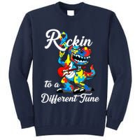 Rockin To A Different Tune Autism Dinosaur Tall Sweatshirt