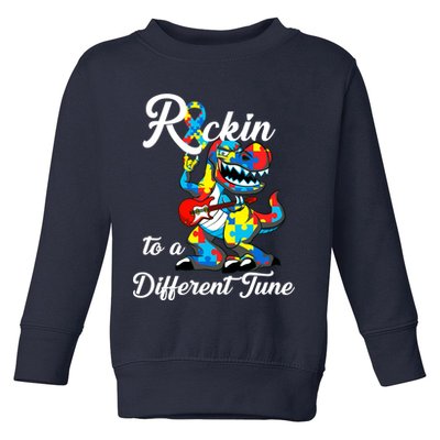 Rockin To A Different Tune Autism Dinosaur Toddler Sweatshirt