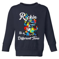 Rockin To A Different Tune Autism Dinosaur Toddler Sweatshirt