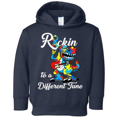Rockin To A Different Tune Autism Dinosaur Toddler Hoodie