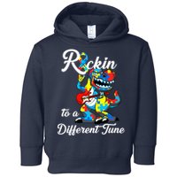 Rockin To A Different Tune Autism Dinosaur Toddler Hoodie