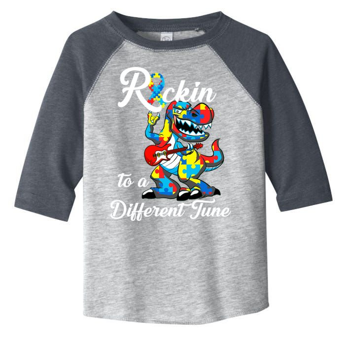 Rockin To A Different Tune Autism Dinosaur Toddler Fine Jersey T-Shirt
